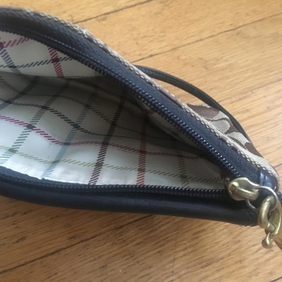 Signature Canvas and Leather Coach Wristlet with Buckle - Picture 4 of 4